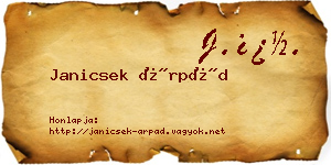 Janicsek Árpád névjegykártya