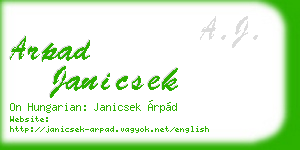 arpad janicsek business card